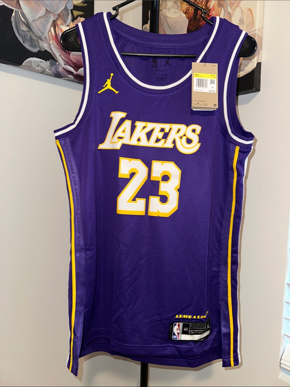 NBA Los Angeles Lakers Purple and Yellow #23 Jersey by Jumpman